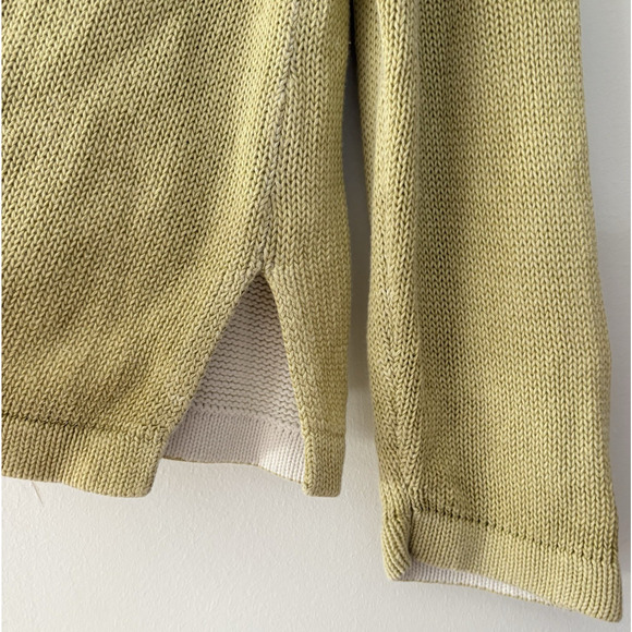 CHICOS Design Sz M Linen Cotton V-Neck Sweater Pullover Light Green Relaxed VTG - Picture 5 of 10